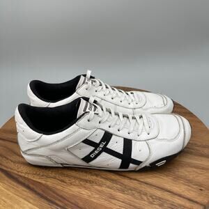 Vintage Diesel Remy Shoes Mens Size 12 White Leather Casual Comfort Sneakers